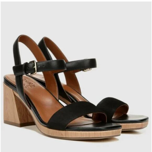 Naturalizer Shoes - Naturalizer Leather Block Heeled Sandal - Rose (WIDE)